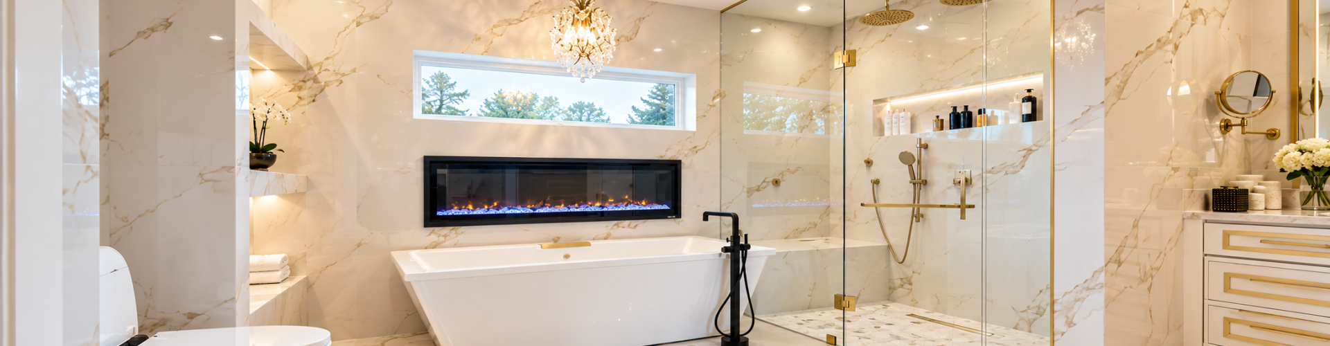 Bright modern bathroom renovated by M&T Home Improvement